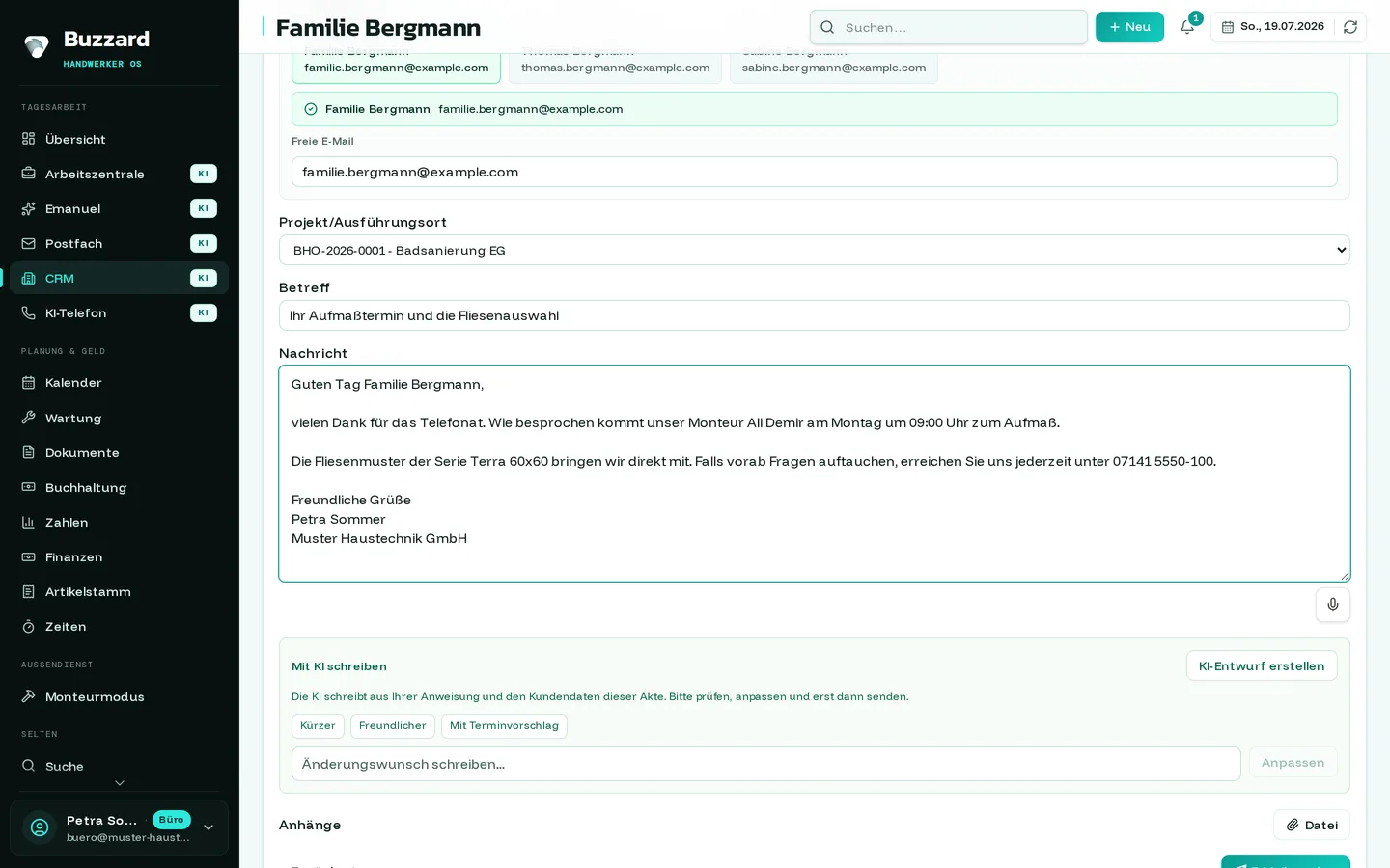 Buzzard: email entwurf