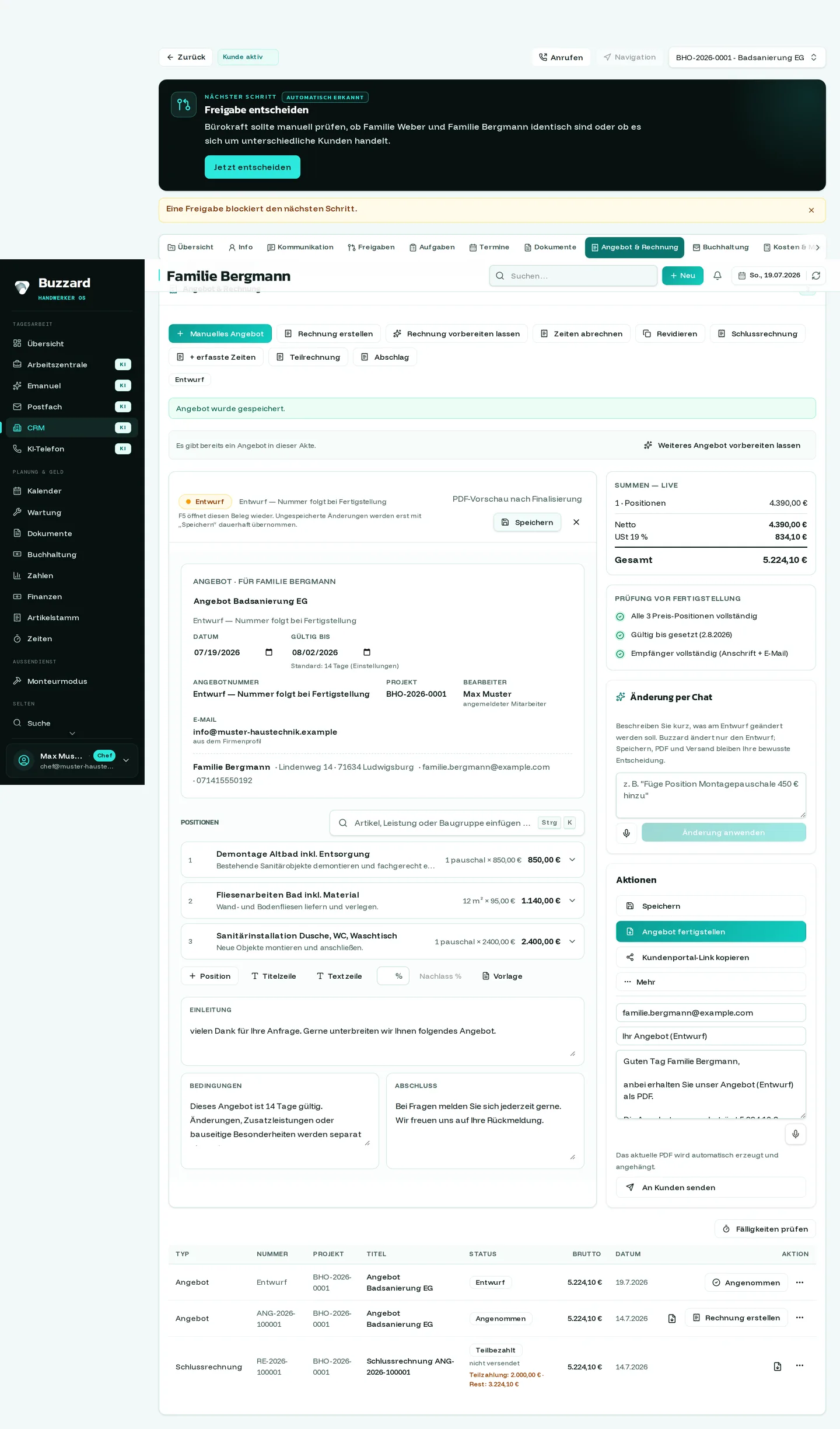 Buzzard: editor positionen