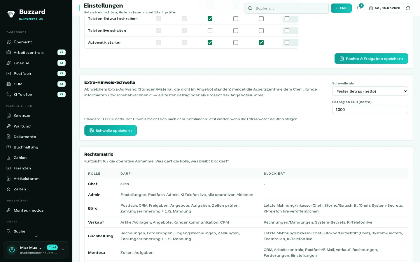 Buzzard: rechtematrix